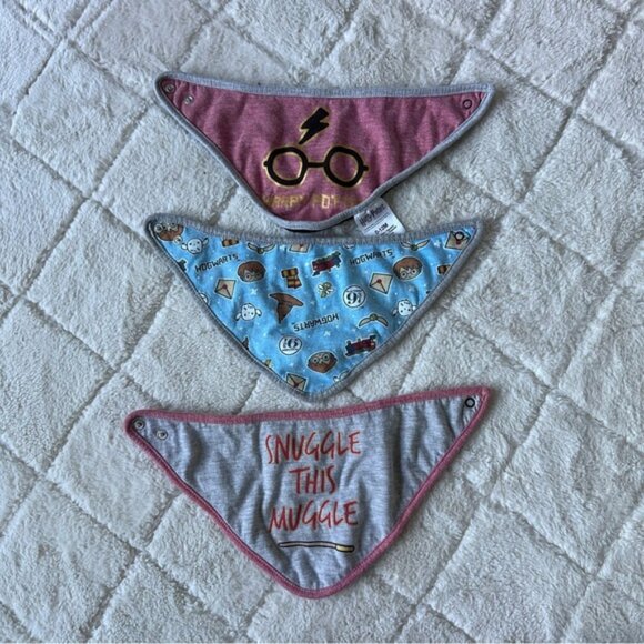 Harry Potter | Baby Unisex Bandana Bibs Three Pack | Size 0-12 Months - Picture 3 of 5